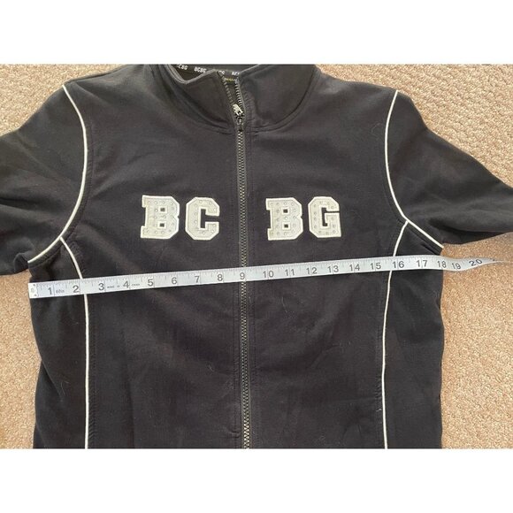BCBGMaxazria Y2K Black Athletic Full Zip Jacket with Rhinestones - Picture 9 of 11